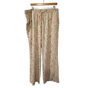 Soft Surroundings Womens 1X Pajama Pant Champagne Toast Holiday Print Loungewear